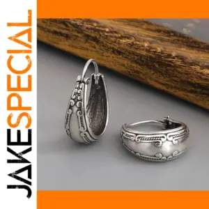 Vintage Silver Bohemian Hoop Earrings