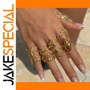 Ocean-inspired Stainless Steel Stackable Ring