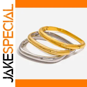 Minimalist Stainless Steel Geometric Bangle Set