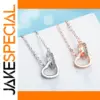 Double Heart CZ Pendant Necklace for Women