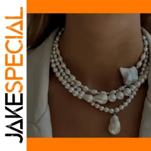 Stainless Steel Pearl Necklace Set