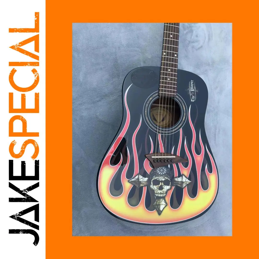 Fiery Skull Acoustic Guitar 41-Inch 1 Fiery Skull Acoustic Guitar 41-Inch