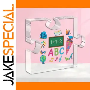 Vibrant School Supplies Puzzle Acrylic Decor