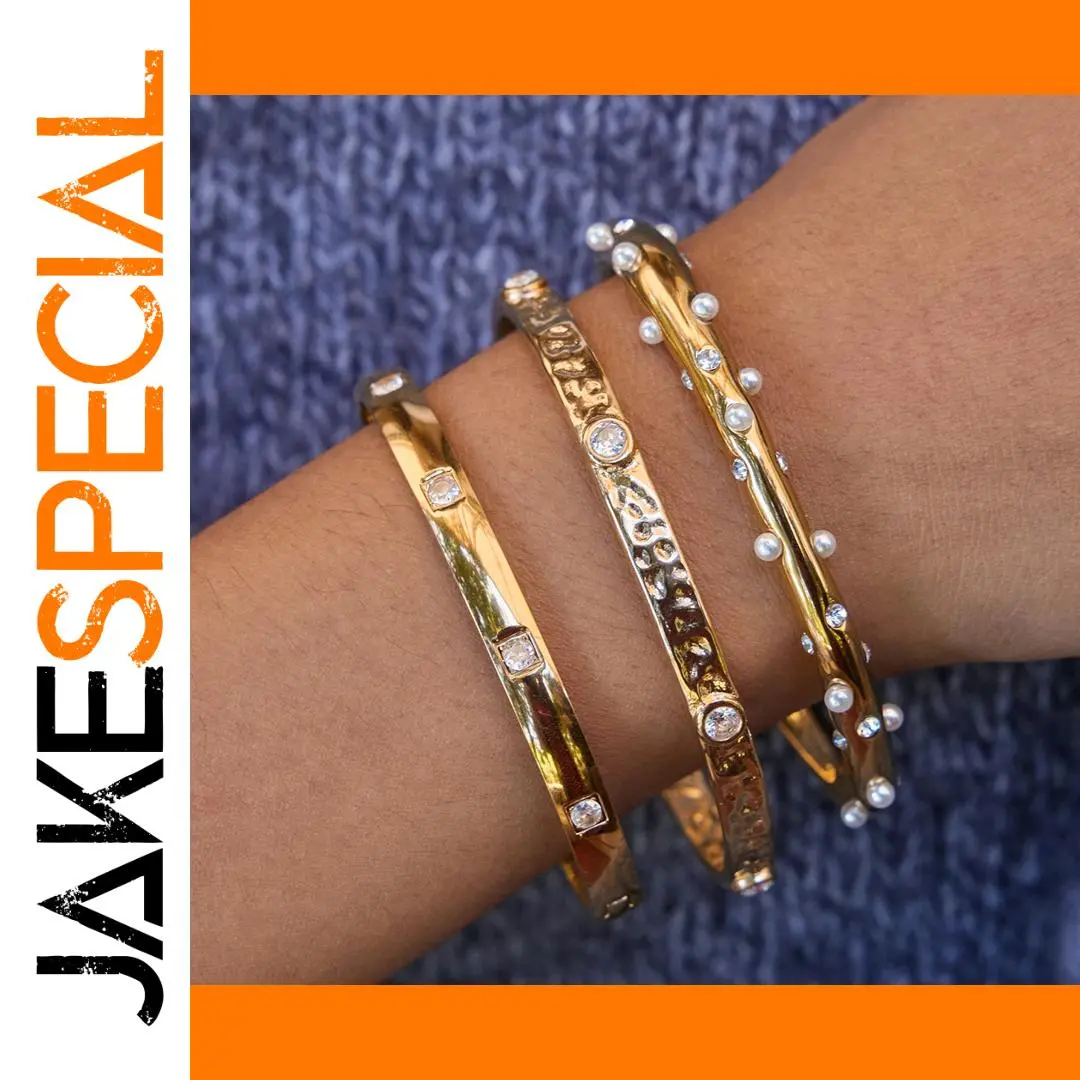 Stainless Steel Gold Zircon Bracelet for Women 1 Stainless Steel Gold Zircon Bracelet for Women