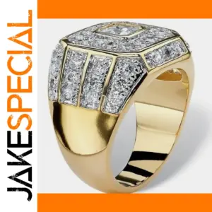 Gold Men's Geometric Cocktail Ring 8mm