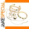 Stainless Steel Snake Jewelry Set in Gold Tone