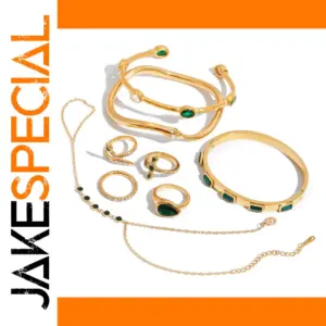 Stainless Steel Snake Jewelry Set in Gold Tone
