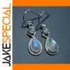 Vintage Silver Moonstone Earrings