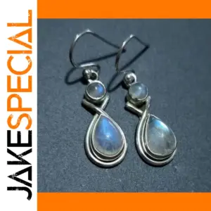 Vintage Silver Moonstone Earrings