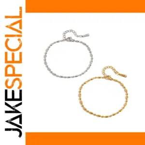 Stainless Steel Gold Unisex Bracelet 18cm