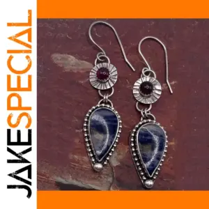 Vintage Blue Stone Drop Earrings