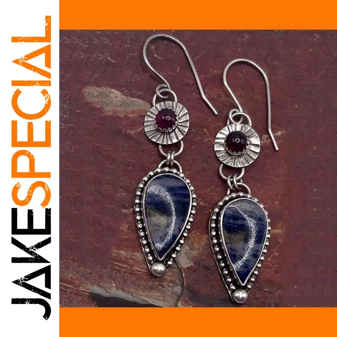 Vintage Blue Stone Drop Earrings 1 Vintage Blue Stone Drop Earrings