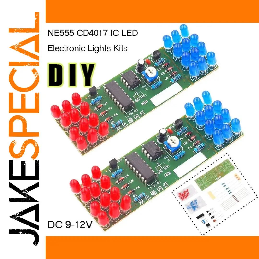DIY Electronic Flashing Light Kit with NE555 & CD4017 1 DIY Electronic Flashing Light Kit with NE555 & CD4017