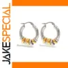 Stainless Steel Double-Loop Hoop Earrings