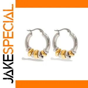Stainless Steel Double-Loop Hoop Earrings