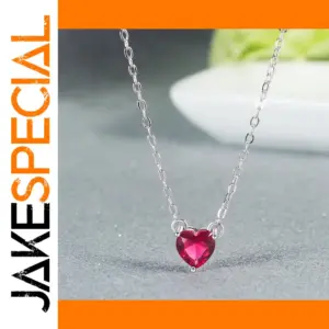 Vibrant Pink Heart Pendant Necklace for Women