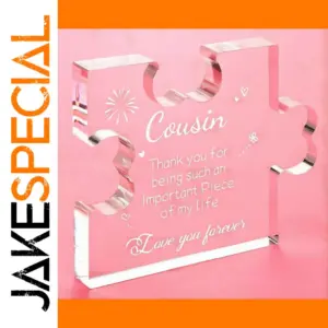 Heartfelt Acrylic Puzzle Plaque for Cousins