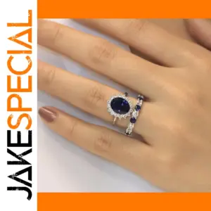 Silver Flower Ring Set with Zircon Stones