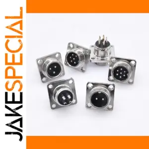 GX12 12mm 2-7 Pin Connector with Square Flange