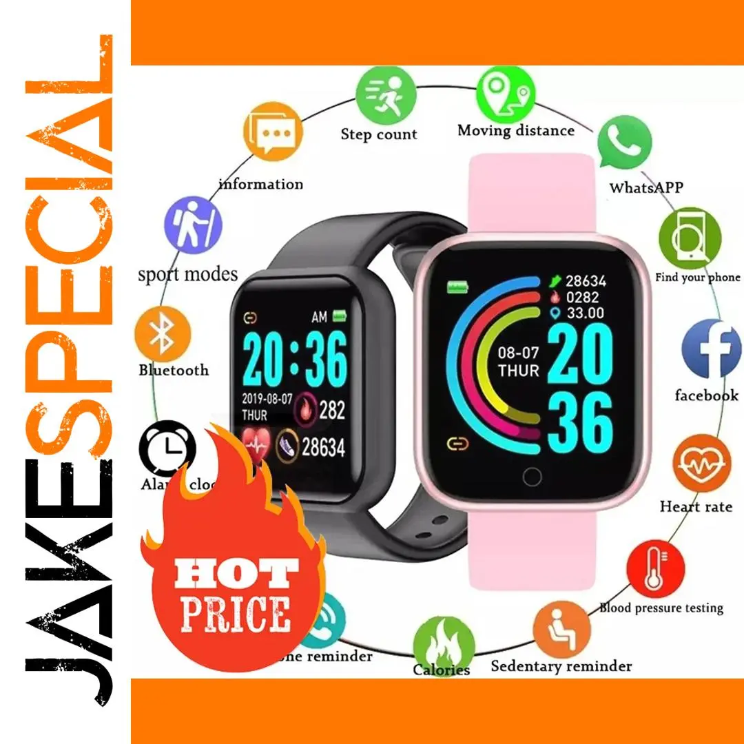 Y68 Smart Watch Model 2023 with Heart Rate Monitoring 1 Y68 Smart Watch Model 2023 with Heart Rate Monitoring