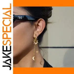 Celestial Stainless Steel Drop Earrings JDE0305087