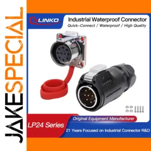 Industrial Waterproof Power Connector M24 10-24 Pins