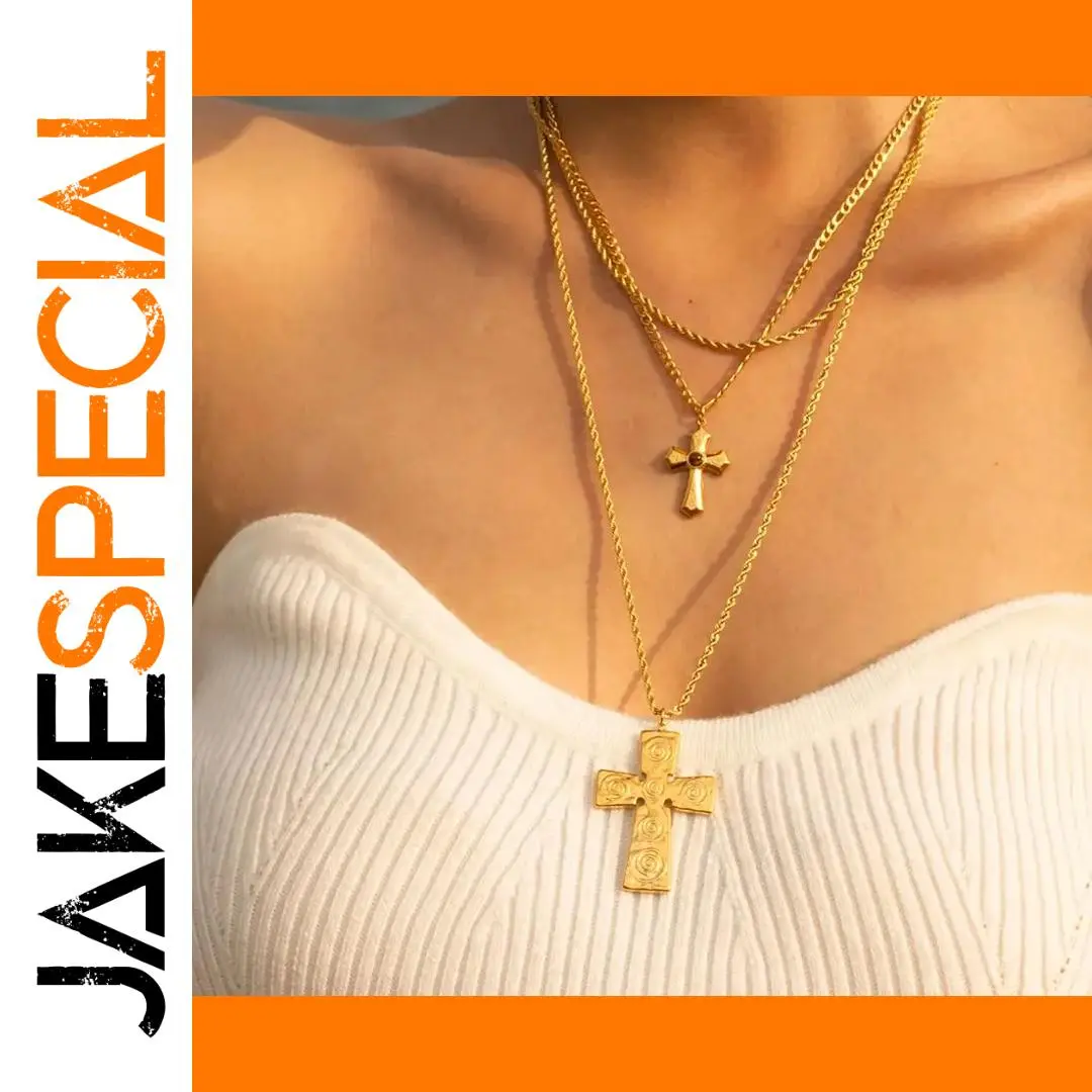 Stainless Steel Gold-Layered Double Necklace 1 Stainless Steel Gold-Layered Double Necklace