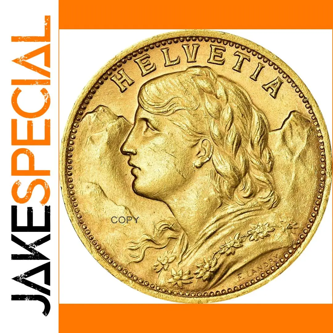 Vintage Swiss 20 Francs Replica Coin 1 Vintage Swiss 20 Francs Replica Coin