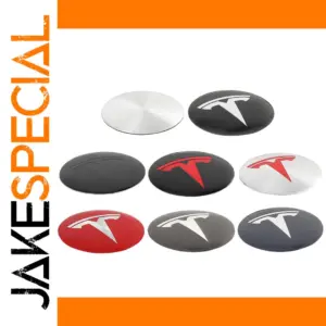 Tesla 56mm Aluminum Hub Center Caps Set