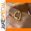 Stainless Steel Gold Women’s Adjustable Ring
