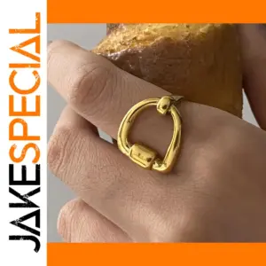 Stainless Steel Gold Women’s Adjustable Ring