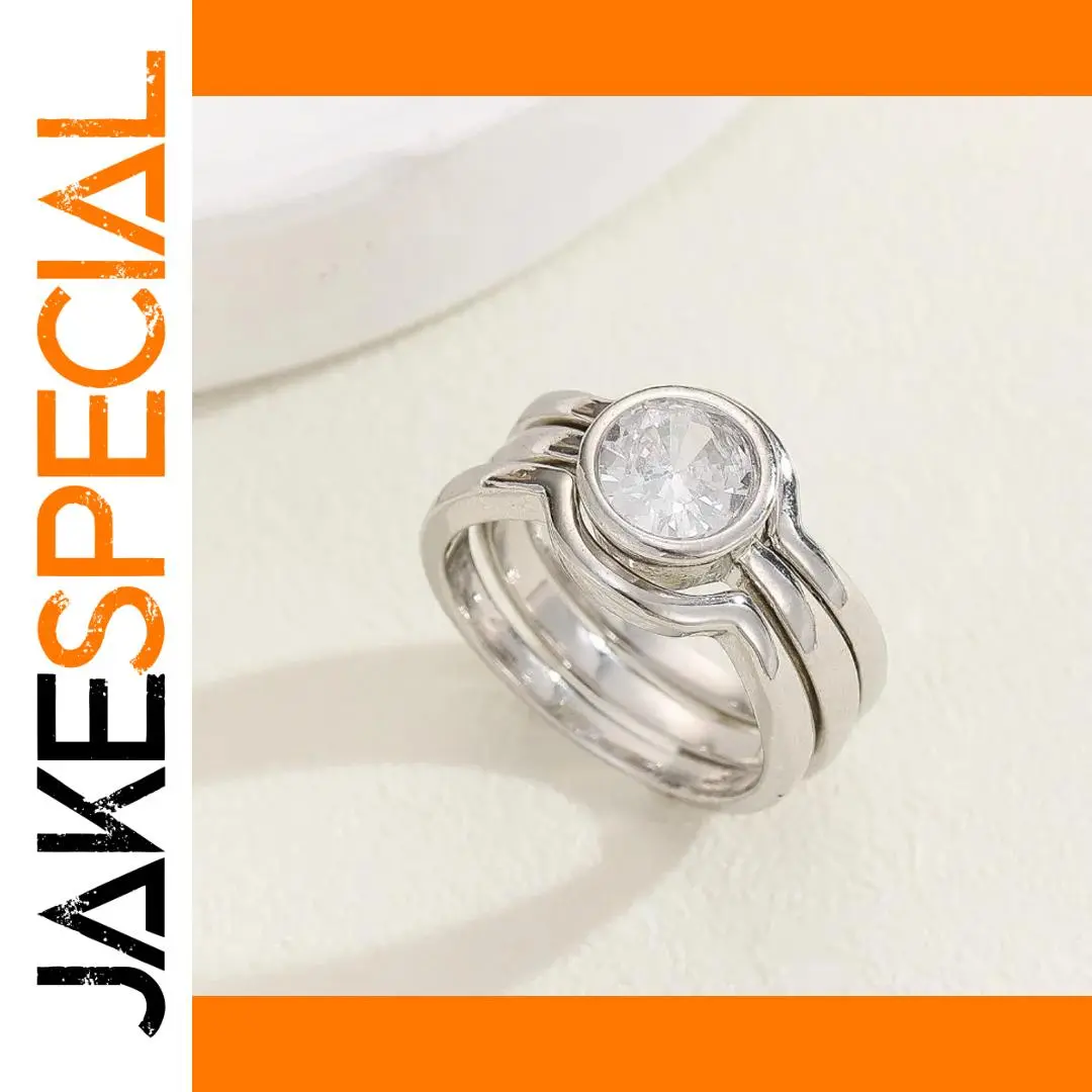 Elegant Silver and Gold Fashion Ring Set 1 Elegant Silver and Gold Fashion Ring Set