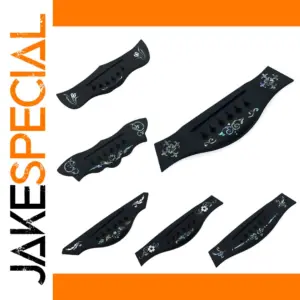 Ebony Inlaid Guitar Bridge with Mother-of-Pearl Details