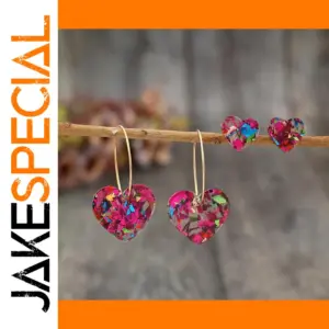 Colorful Heart-Shaped Sequin Earrings for Women