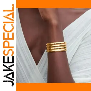 PVD Gold Stainless Steel Geometric Bracelet