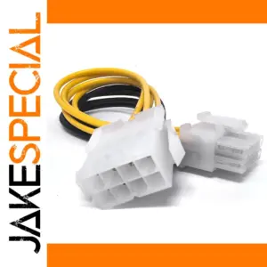 PCIe Power Extension Cable 6+2 Pin 20cm Yellow/Black