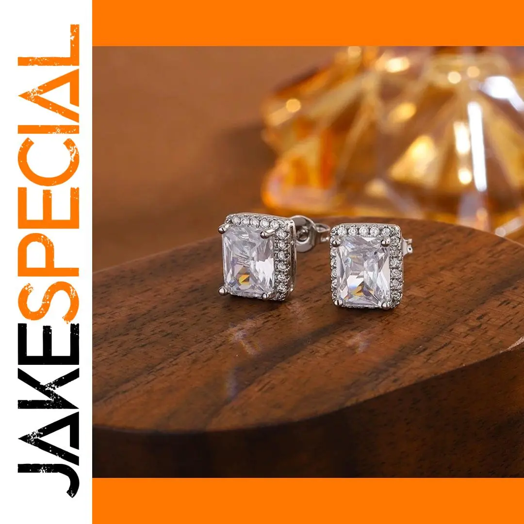 Elegant Cushion-Shaped Sterling Silver Stud Earrings 1 Elegant Cushion-Shaped Sterling Silver Stud Earrings