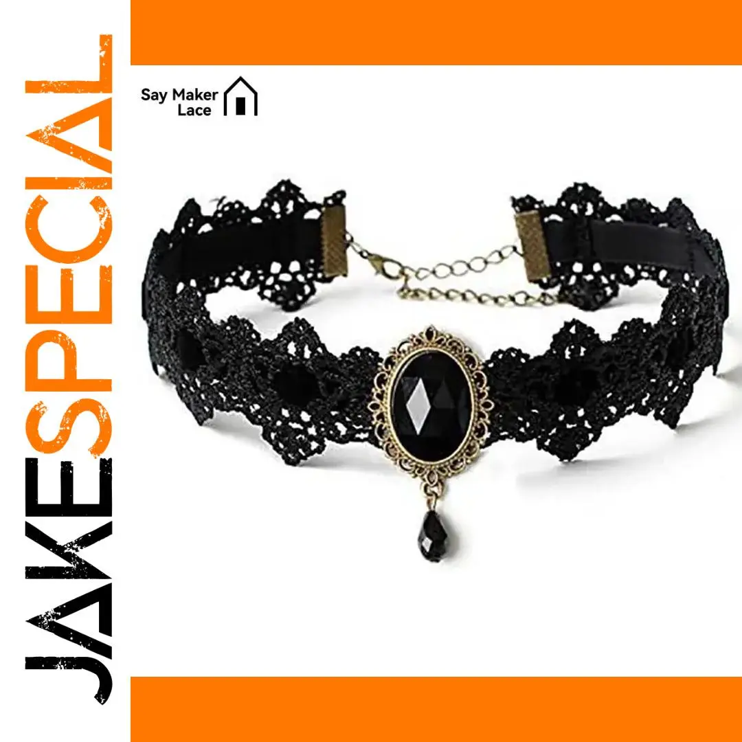 Gothic Victorian Black Lace Necklace 1 Gothic Victorian Black Lace Necklace