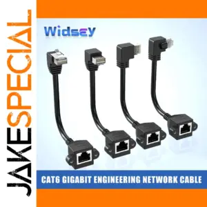 Network Extension Cable with 90-Degree RJ45 Connectors