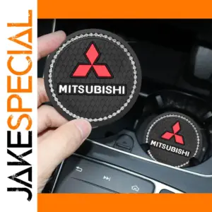 Mitsubishi Car Coaster Set with Rhinestones