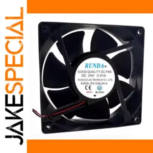 120mm x 120mm x 38mm Black Cooling Fan 24V 0.61A