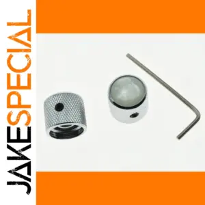 Chrome Guitar Knobs with Pearl Tops Set