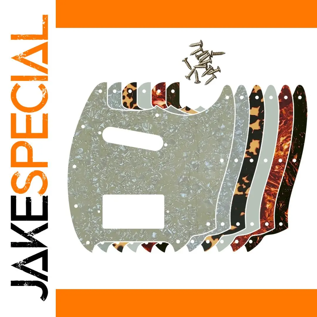 Mustang Guitar Pickguard with Flame Pattern 1 Mustang Guitar Pickguard with Flame Pattern