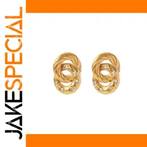 Gold-Tone Stainless Steel Fried Dough Earrings