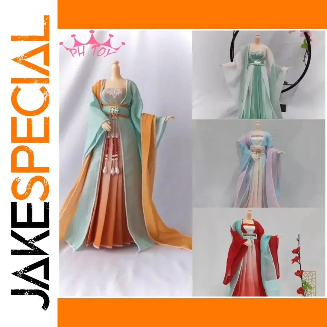 Tang Dynasty Dress for 1/6 Figures in 5 Colors 1 Tang Dynasty Dress for 1/6 Figures in 5 Colors