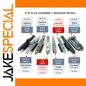 8-Piece Naval Warship Model Kit Set