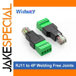 RJ11 to 4-Pin Terminal Connector for Networking