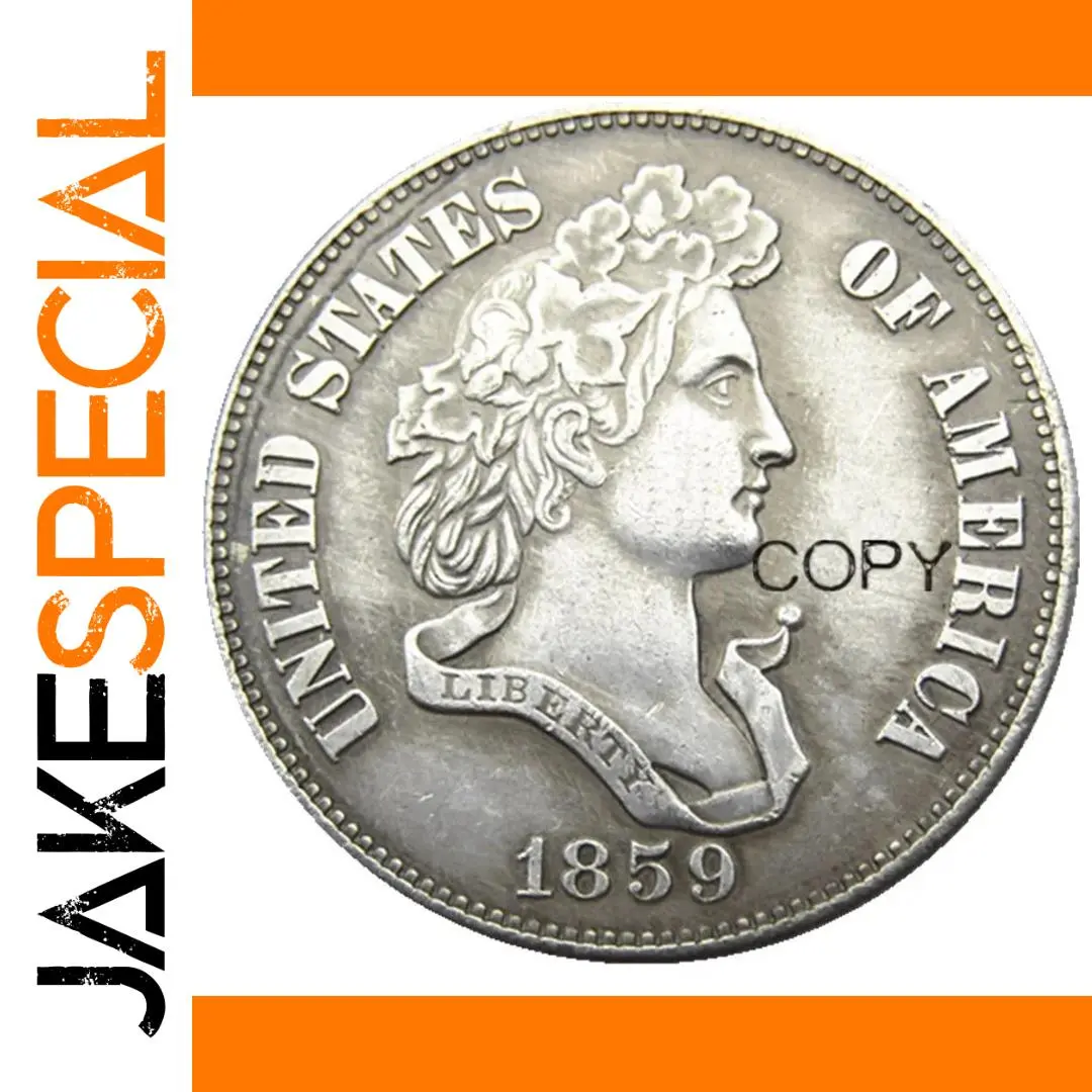 Vintage USA 1859 French Head Half Replica Coin 1 Vintage USA 1859 French Head Half Replica Coin