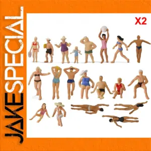 Vibrant HO Scale Swimming Figures Set by Evemodel