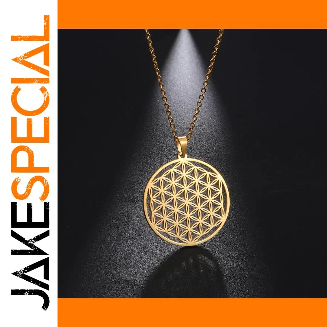 Flower of Life Pendant Necklace in Silver or Gold 1 Flower of Life Pendant Necklace in Silver or Gold
